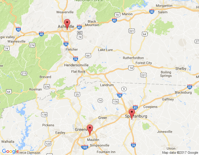 Map of Asheville Showroom